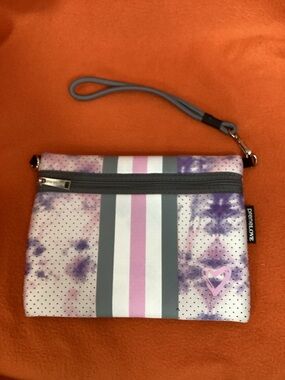 Purple Tie-Dye Stripe Wristlet